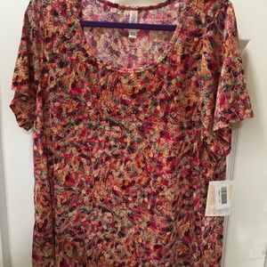 Lularoe Classic 3xl Red bkgrnd floral